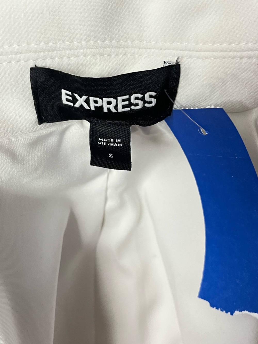 Express Double-Breasted White Blazer with Gold Buttons Size Small - Picture 6 of 7